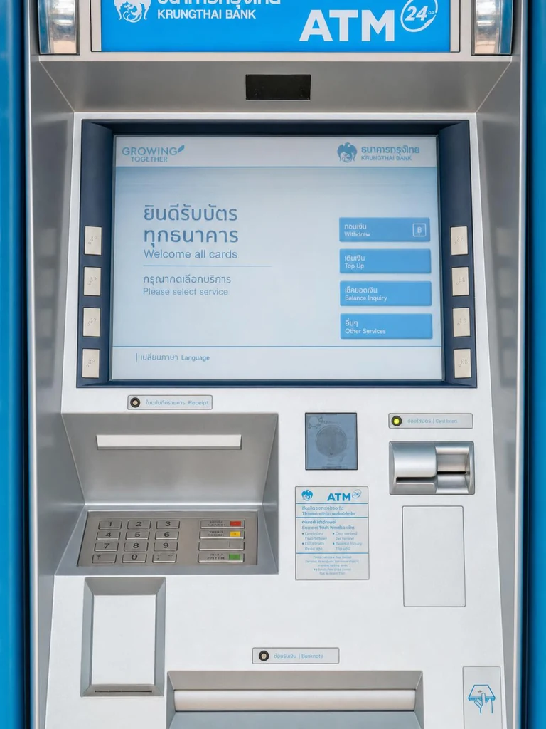 Bangkok Bank cross-withdrawal via a Krungthai Bank ATM in Thailand