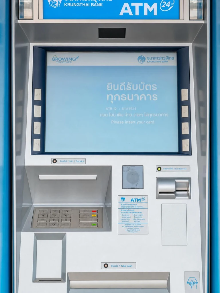 KBank cross-withdrawal via a Krungthai Bank ATM in Thailand