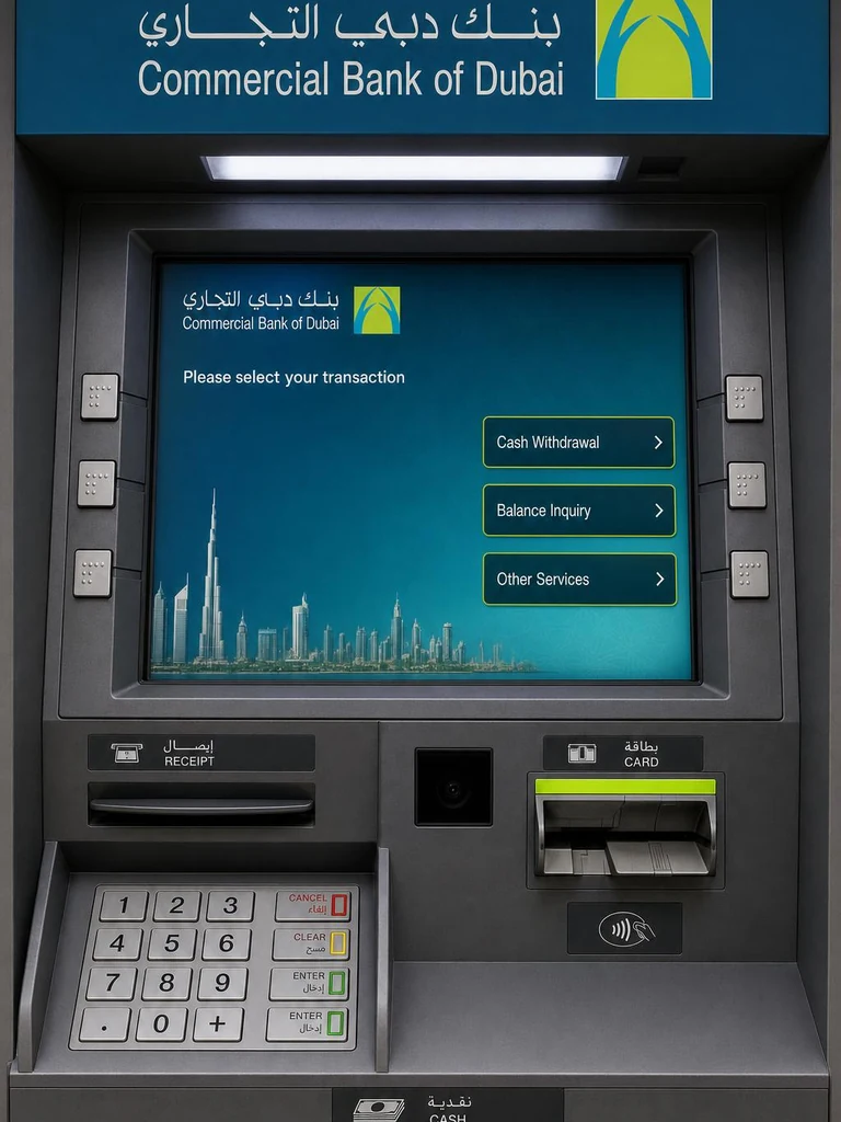 CBD ATM in the UAE for withdrawing dirhams using a code
